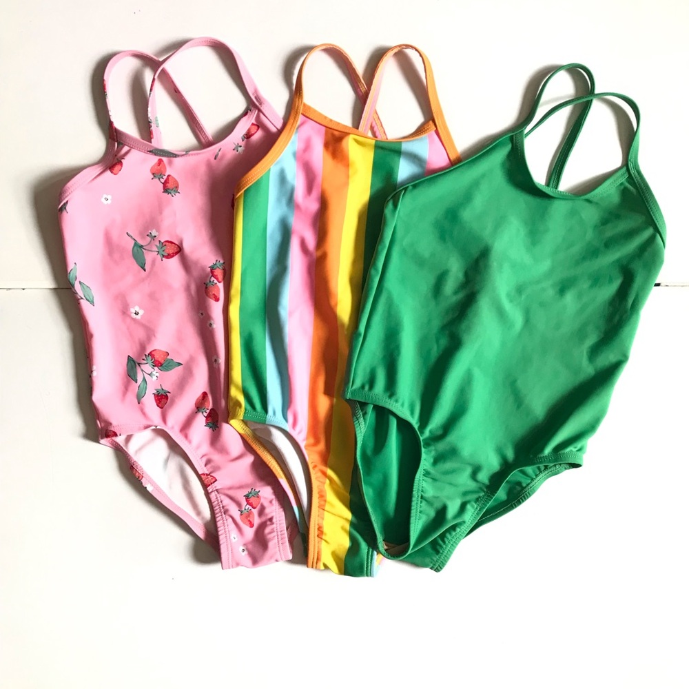 Colorful Kids One Piece Swimsuit Set